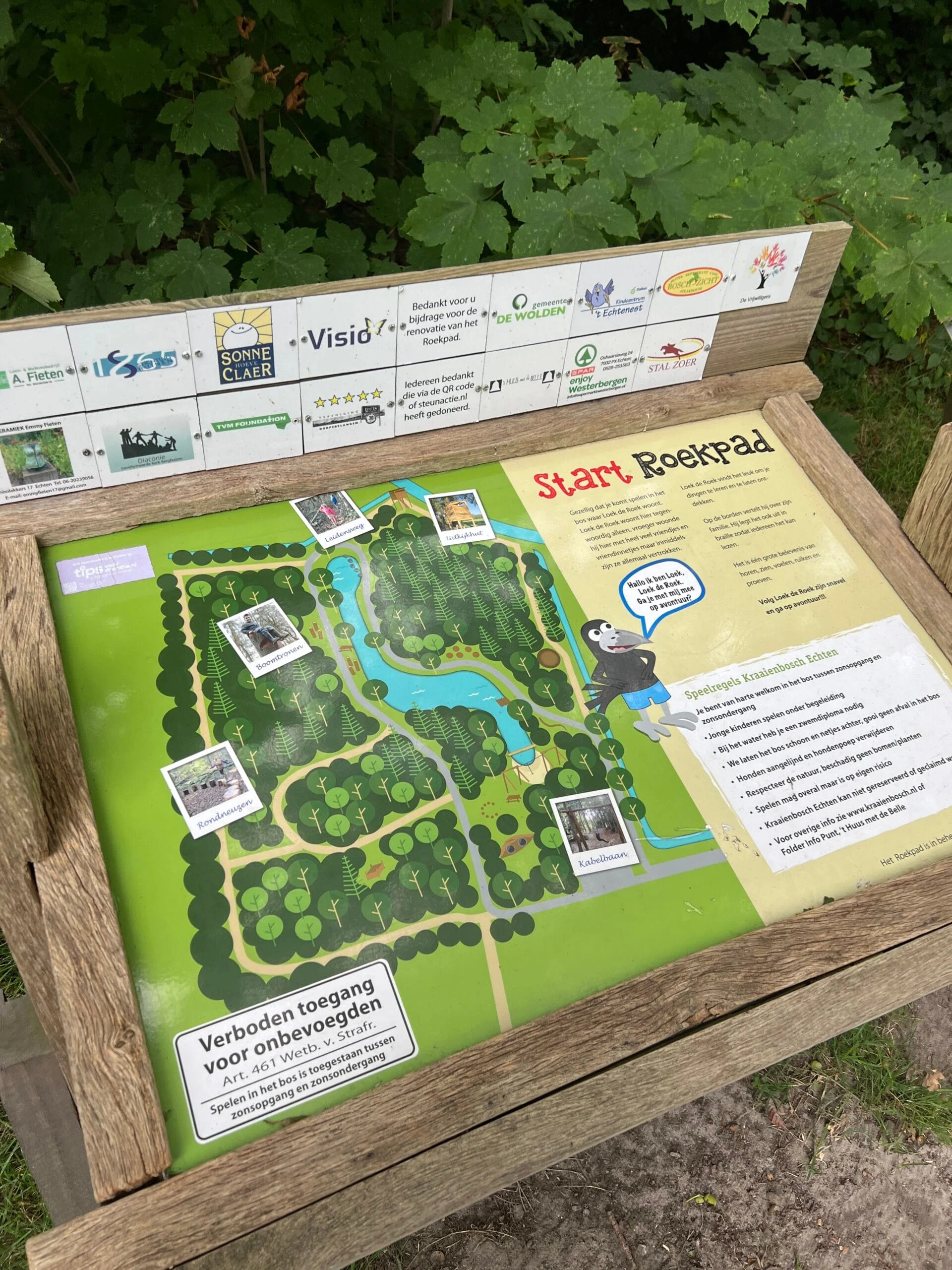 Bord met de plattegrond van het Roekpad in Echten.