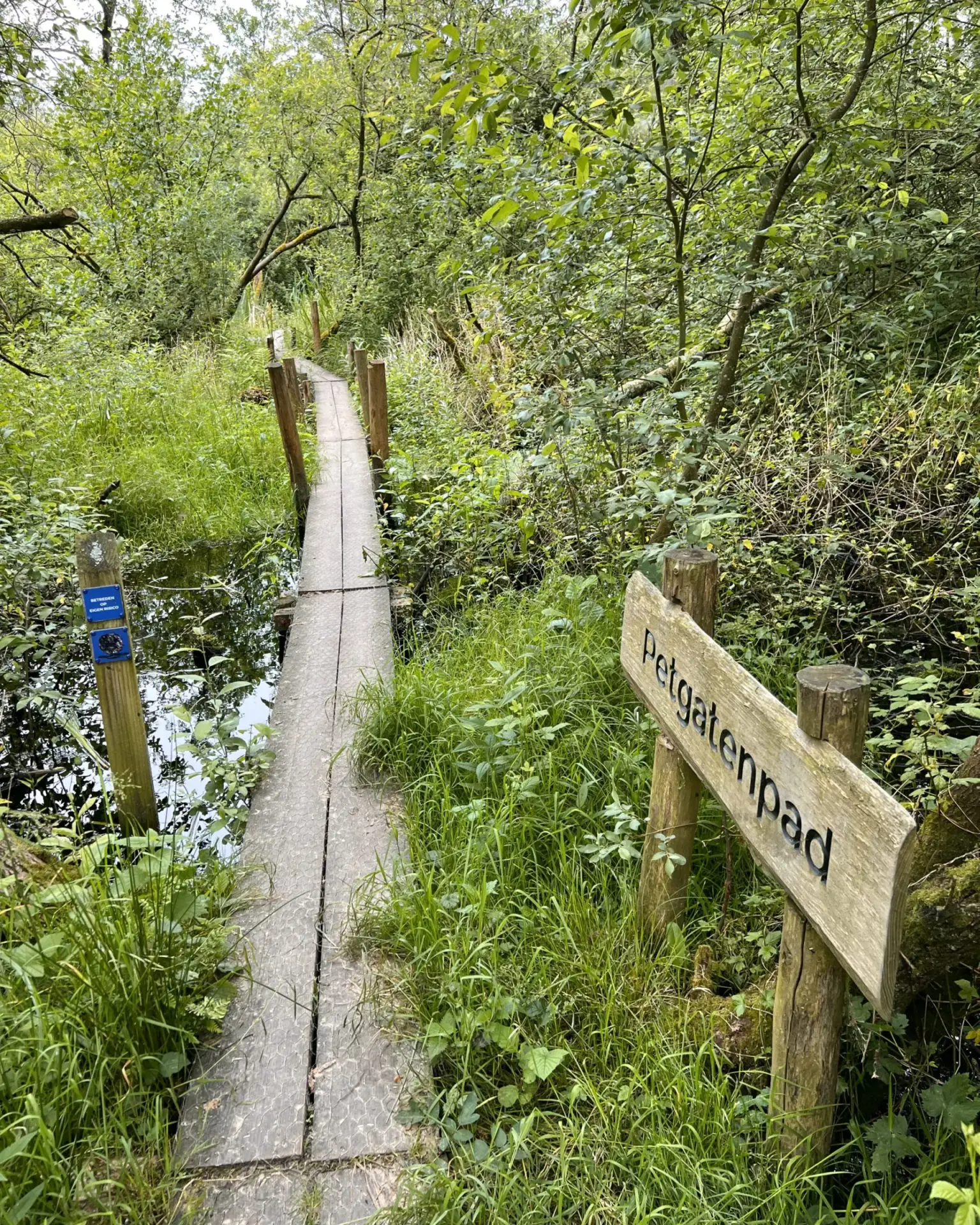 Plankenpad met bord Pettengatenpad in Groningen