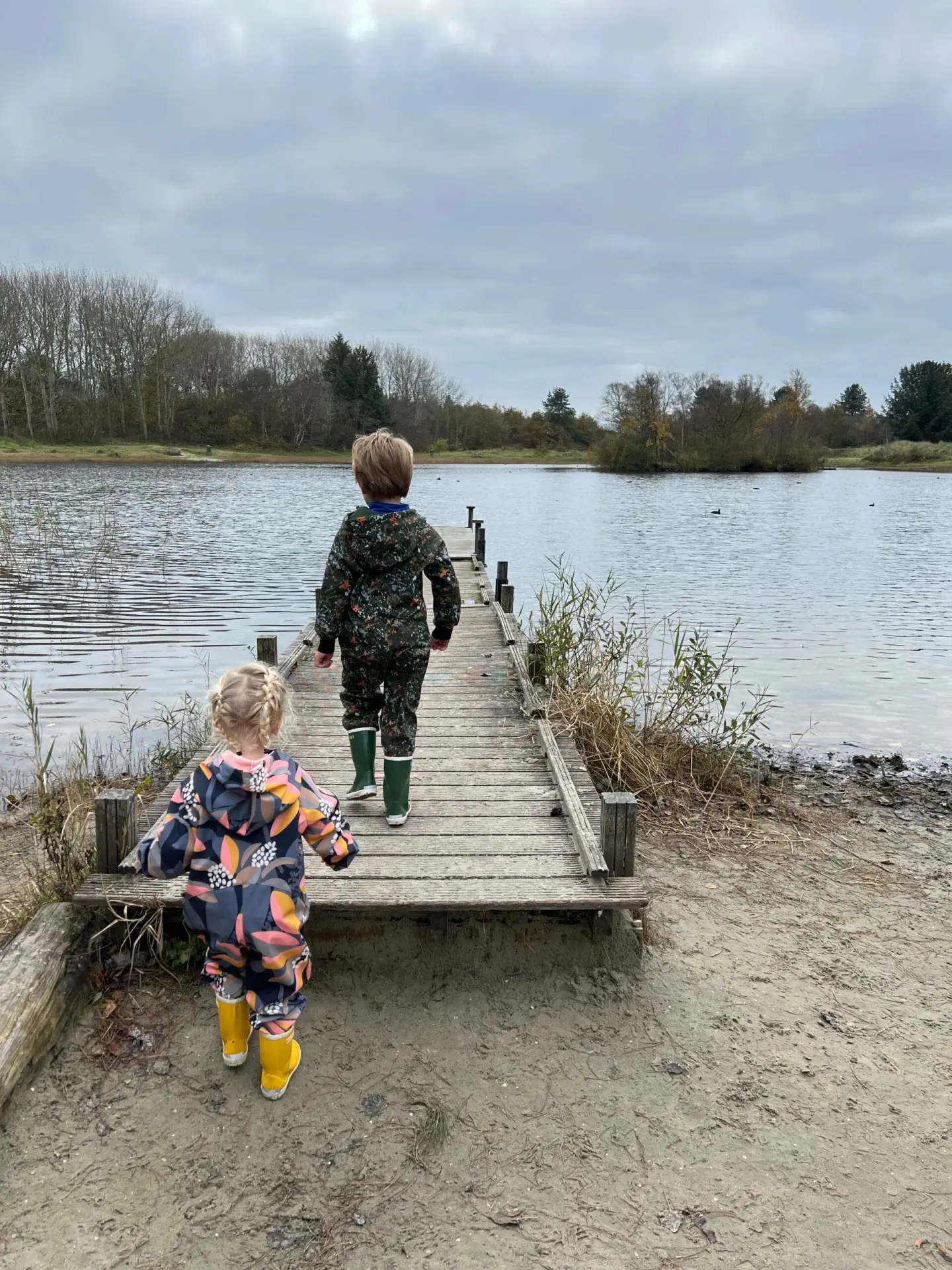Kinderen op de steiger bij de Berkenplas op Schiermonnikoog