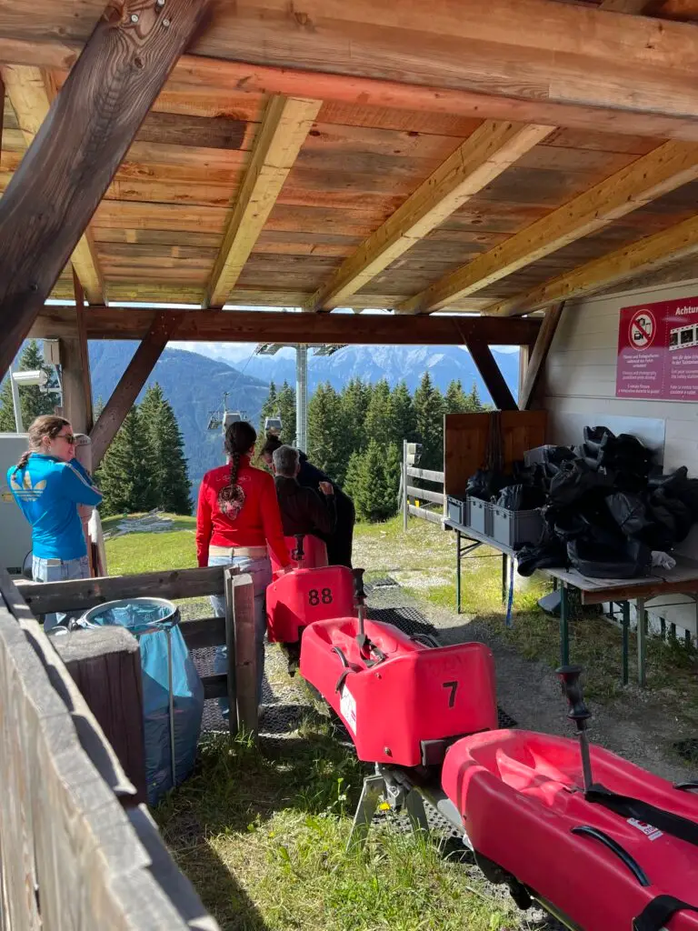 Begin rodelbaan Serlesbahnen Mieders Stubai