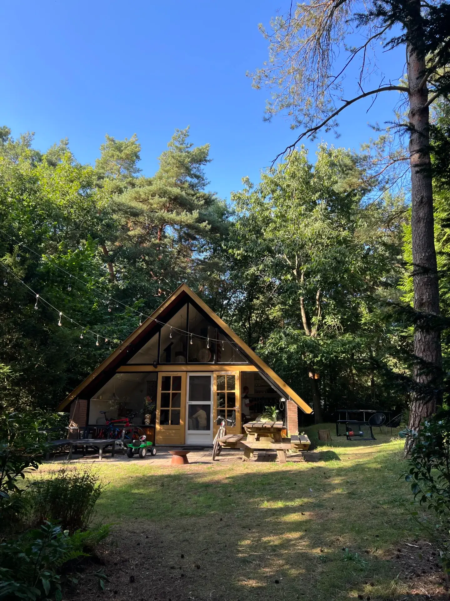 A-frame boshuis Nada, een vakantiehuisje in het bos in Ommen